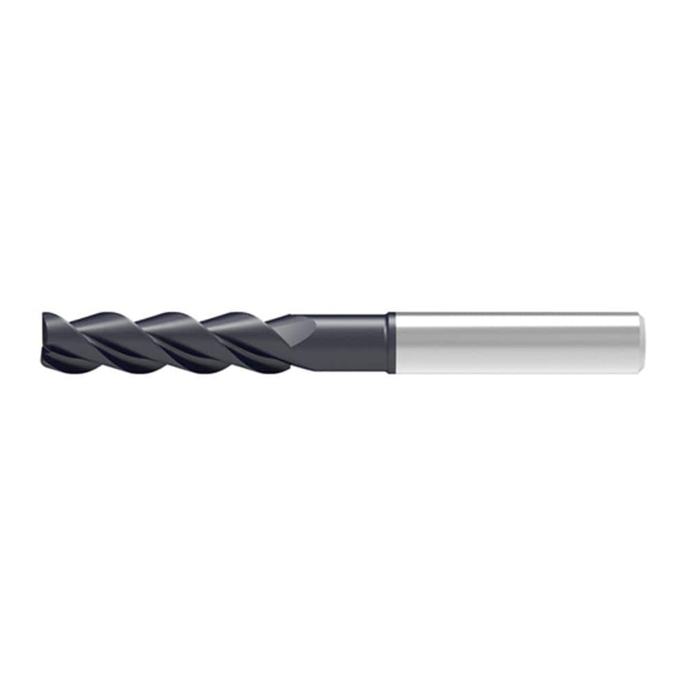 Corner Chamfer End Mill: 4.00 mm Dia, 30.00 mm LOC, 3 Flute, 0.07 mm Chamfer Width, Solid Carbide