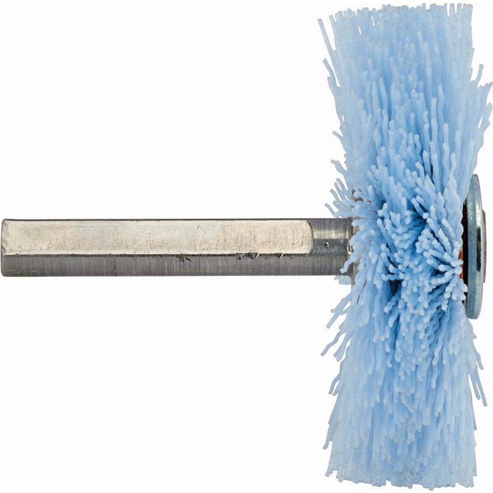 Wheel Brush: 4" Wheel Dia, 1" Face Width, 0.0280" Wire Dia, Crimped