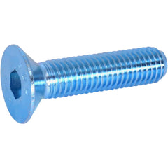 Flat Socket Cap Screw: M8x1.25, 10.9 Alloy Steel, Zinc-Blue Trivalent Chromate Finish