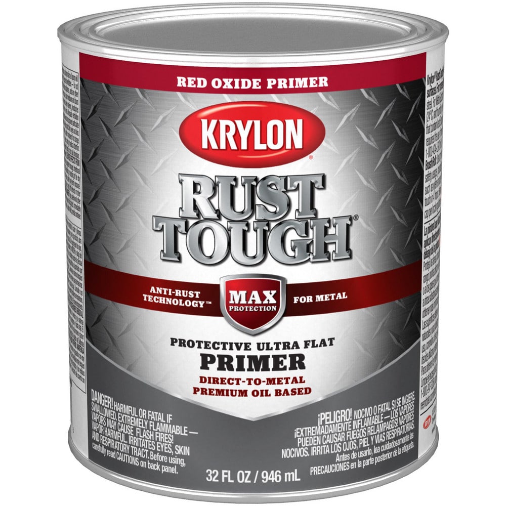 Brush-On & Rust Preventative Paint: 1 qt, Red Oxide, Ultra Flat Finish