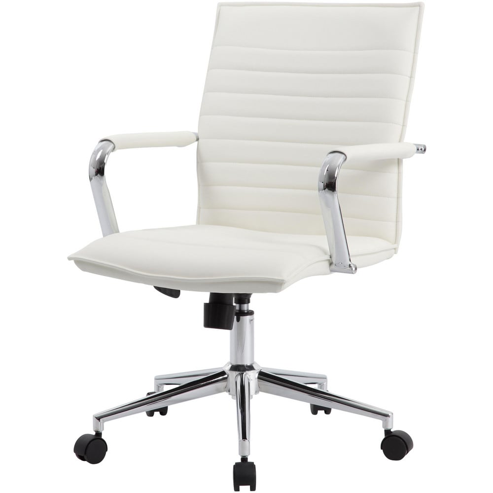 Task Chair: Vinyl, Adjustable Height, White