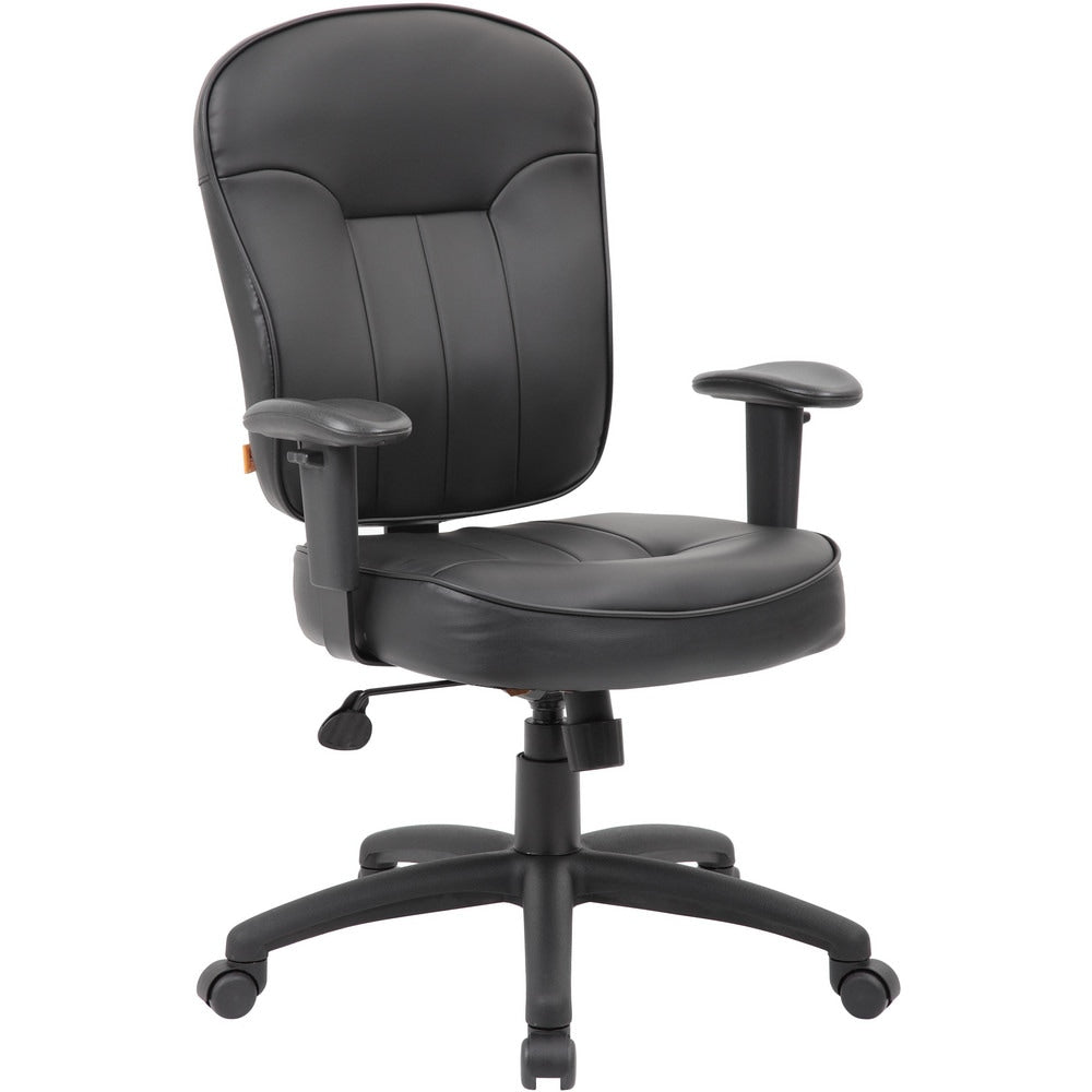 Task Chair: PU Leather, Adjustable Height, Black