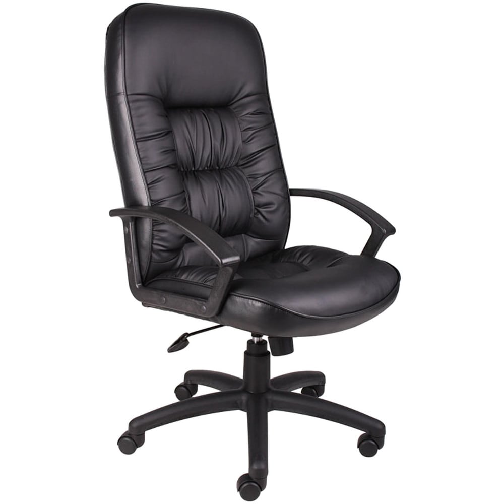 Task Chair: PU Leather, Adjustable Height, Black