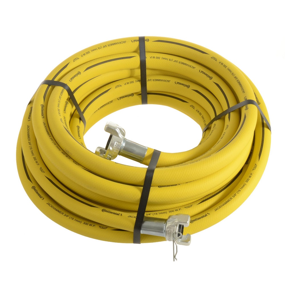 3/4" X 25' YELLOW 300 PSI JACKHAMMER HOSE COUPLED W/ UC