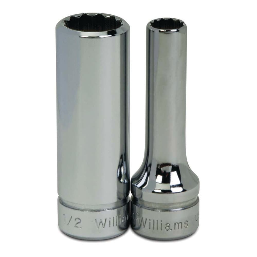 Deep Socket Hand Socket: 3/8" Drive, 1/4" Socket, 12-Point
