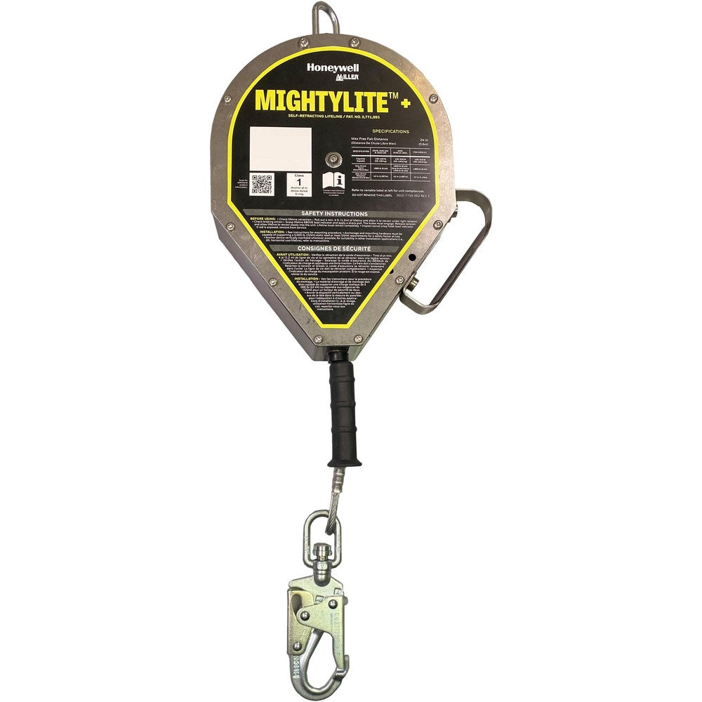 Self-Retracting Lifeline: 420 lb Capacity, 30.00' Lifeline, Carabiner