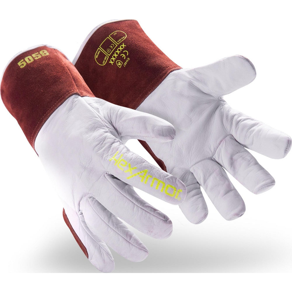 Welding Gloves: HeatArmor™ Size 2X-Large, Goatskin Leather, Pair, for TIG