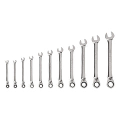 Ratchet Set & Combination Wrench Set: 11 Pc, Inch