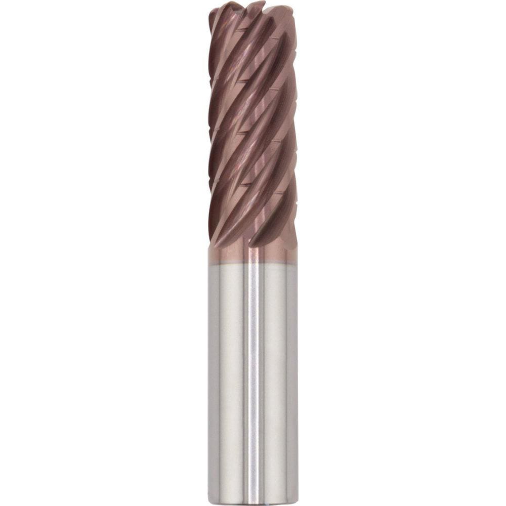 Corner Radius End Mill: 20.00 mm Dia, 60.00 mm LOC, 2.00 mm Radius, 7 Flute, Solid Carbide