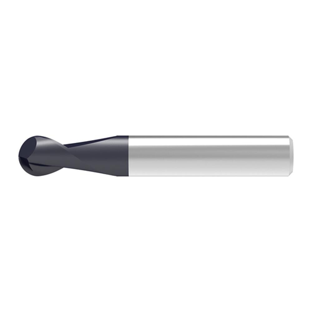 Ball End Mill: 2.50 mm Dia, 5.00 mm LOC, 2 Flute, Solid Carbide