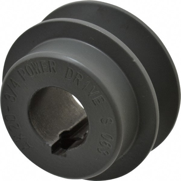 3/4" Bore Diam, 2" OD, Finished Bore Single Groove Sheave