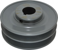 1-1/8" Bore Diam, 4.95" OD, Finished Bore Two Groove Sheave