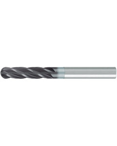 1/8″ Dia. × 3/4″ LOC × 1/8″ Shank Dia. × 2-1/4″ OAL, 4 Flute, Carbide, AlCr, Ballnose End Mill