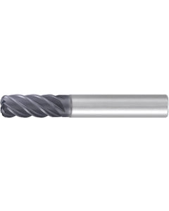 Corner Radius End Mill; 5/8″ Dia. × 1-1/4″ LOC × 5/8″ Shank Dia. × 3-1/2″ OAL ; 5 FL ; Carbide ; AlCr ; 0.06″ R