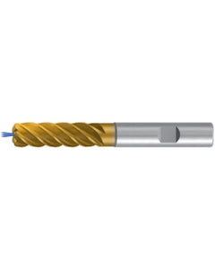 Square End Mill; 1/4″ Dia. × 3/4″ LOC × 1/4″ Shank Dia. × 2-1/2″ OAL ; 4 FL ; Carbide ; TiAlN+TiN ; 0.01″ R ; Series 3911TZ