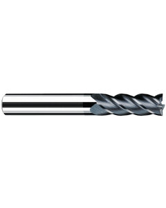 1/8″ Cutting Dia. × 1/8″ Shank Dia. × 1/2″ LOC × 2″ OAL, 4 Flute, Carbide, Polychrom, Square Endmill, Favora