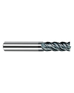 1/8″ Cutting Dia. × 1/8″ Shank Dia. × 1/4″ LOC × 2″ OAL, 4 Flute, Carbide, Polychrom, Corner Radius, NB-RNVD