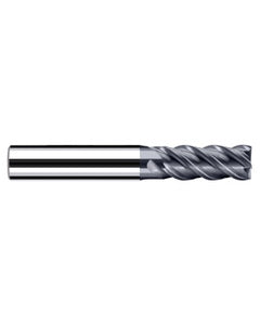 1/8″ Cutting Dia. × 1/4″ Shank Dia. × 1/4″ LOC × 2-1/4″ OAL, 4 Flute, Carbide, Polychrom, Square Endmill, E-Cut