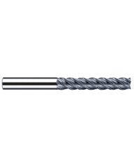 1/2″ Cutting Dia. × 1/2″ Shank Dia. × 2-5/8″ LOC × 4-3/4″ OAL, 4 Flute, Carbide, Polychrom, Square Endmill, E-Cut
