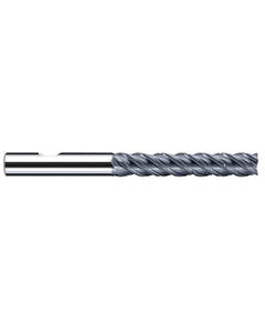 1/2″ Cutting Dia. × 1/2″ Shank Dia. × 2-5/8″ LOC × 4-3/4″ OAL, 4 Flute, Carbide, Polychrom, Square Endmill, E-Cut