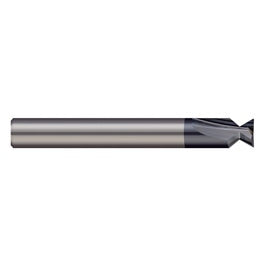 Keyseat Cutter, 0.118″ Dia. × 1/8″ Shank Dia. × 0.059″ CW × 1-1/2″ OAL, 2 Teeth, 60 Degrees, Carbide, Round Shank, AlTiN, Specialty Profiles