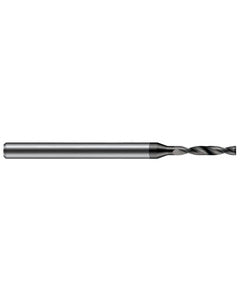 3.175 mm Dia. × 6 mm Shank Dia. × 63 mm OAL × 15 mm LCF, 180 Degrees, 3xD, 2 Flute, Helical Flute, TiAlN Solid Carbide Drills