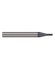 0.118″ Dia. × 0.177″ LOC × 1/4″ Shank Size × 2-1/2″ OAL, 6 Flute, Carbide, TiAlN Nano, Ballnose Endmill