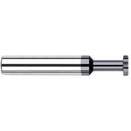 Keyseat Cutter, 1/16″ Dia. × 1/8″ Shank Dia. × 0.02″ CW × 1-1/2″ OAL, 4 Teeth, Carbide, Round Shank, AlTiN, Specialty Profiles