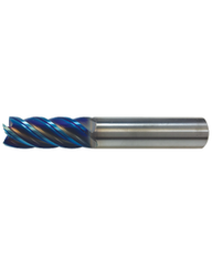 L9705 - 1/4″ Dia. × 3/8″ LOC × 1/4″ Shank Dia. × 2″ OAL, 5 Flutes, Carbide, AlTiN Coating, Square End Mill