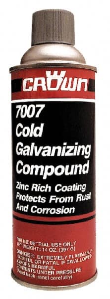Crown - 13 oz Zinc Cold Galvanizing Compound - Comes in Aerosol, Food Grade - Exact Tooling