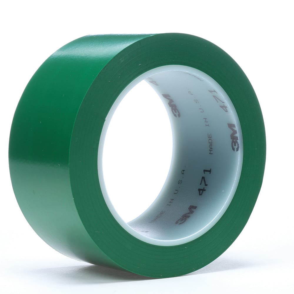 3M - Floor & Egress Marking Tape & Strips; Type: Vinyl Tape ; Surface Type: Smooth ; Special Color Properties: No Special Properties ; Color: Green ; Pattern: Solid Color ; Traffic Type: Light Duty - Exact Tooling