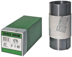 Made in USA - 2.50 m Long x 150 mm Wide x 0.4 mm Thick, Roll Shim Stock - Brass - Exact Tooling