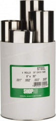 Value Collection - 4 Piece, 50 Inch Long x 6 Inch Wide x 0.001 to 0.005 Inch Thick, Assortment Roll Shim Stock - Steel, 0.001 to 0.005 Inch Thick - Exact Tooling