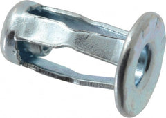 RivetKing - #6-32 UNC Thread, Clear Zinc Plated, Steel, Screwdriver Installed Rivet Nut - 1/64 to 0.06" Grip, 15/32" Flange Diam, 0.663" Long - Exact Tooling