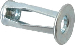RivetKing - #10-24 UNC Thread, Clear Zinc Plated, Steel, Screwdriver Installed Rivet Nut - 0.12 to 0.16" Grip, 17/32" Flange Diam, 7/8" Long - Exact Tooling