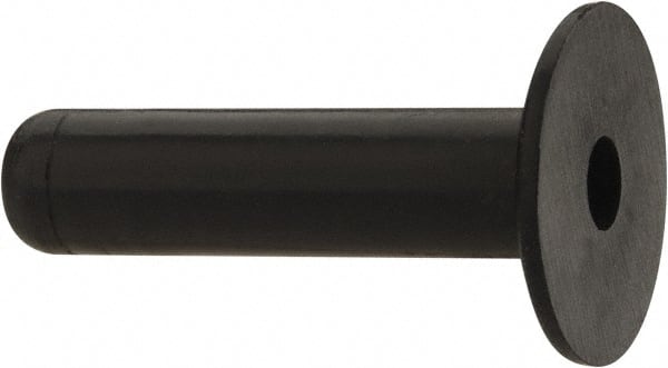 RivetKing - #6-32, 0.554" Diam x 0.035" Thick Flange, Rubber Insulated Rivet Nut - UNC Thread, Rubber, 0.24" Body Diam, 0.981" OAL - Exact Tooling