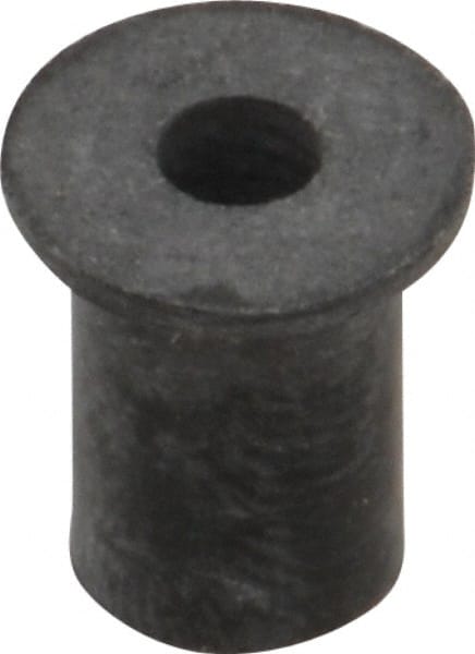 RivetKing - #6-32, 0.452" Diam x 0.062" Thick Flange, Rubber Insulated Rivet Nut - UNC Thread, Rubber, 5/16" Body Diam, 1/2" OAL - Exact Tooling