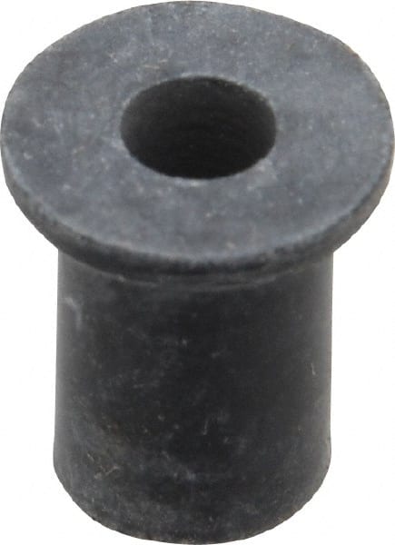 RivetKing - #8-32, 0.438" Diam x 0.052" Thick Flange, Rubber Insulated Rivet Nut - UNC Thread, Rubber, 5/16" Body Diam, 1/2" OAL - Exact Tooling