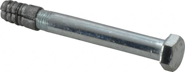 Made in USA - 3/8" Diam, 3/8" Drill, 3" OAL, Taper Bolt Concrete Anchor - Grade 5 Steel, Zinc-Plated Finish, Hex Head, Hex Drive - Exact Tooling
