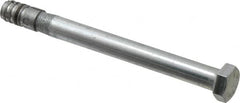 Made in USA - 3/8" Diam, 3/8" Drill, 4" OAL, Taper Bolt Concrete Anchor - Grade 5 Steel, Zinc-Plated Finish, Hex Head, Hex Drive - Exact Tooling