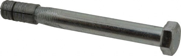 Made in USA - 1/2" Diam, 1/2" Drill, 4" OAL, 1" Min Embedment Taper Bolt Concrete Anchor - Grade 5 Steel, Zinc-Plated Finish, Hex Head, Hex Drive - Exact Tooling