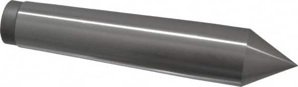 Value Collection - 1.24" Head Diam, Steel Standard Point Solid Dead Center - 4MT Morse Taper, 1.24" Point Diam, 6-5/16" OAL - Exact Tooling