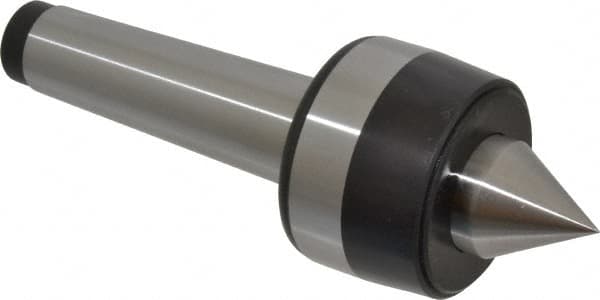 Bison - MT4 Taper Shank, 2.52" Head Diam 1,850 Lb Capacity Live Center - 3,000 Max RPM, 1.1" Point Diam, 1.24" Point Len, 1,850 Lb Max Workpc, 7.24" OAL, 1.24" Long Tip, Standard Point - Exact Tooling