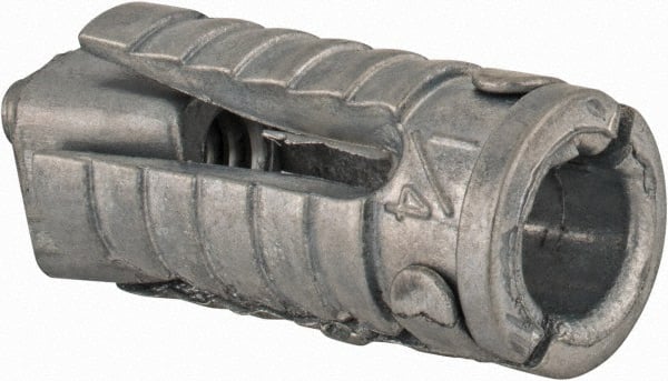 Made in USA - 1/2" Diam, 1/2" Drill, 1-1/4" OAL, Four Way Expansion Concrete Anchor - Grade 5 Alloy Steel, Zinc-Plated Finish, Hex Nut Head, Hex Drive - Exact Tooling