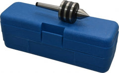 Interstate - MT1 Taper Shank, 1-9/16" Head Diam 556 Lb Capacity Live Center - 1-7/64" Head Length, 0.7813" Point Diam, 1-3/16" Point Len, 66 Lb Max Workpc, 4-9/16" OAL, Standard Point - Exact Tooling