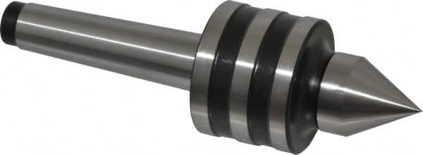 Interstate - MT2 Taper Shank, 1-39/64" Head Diam 756 Lb Capacity Live Center - 1-1/4" Head Length, 15/16" Point Diam, 1-11/32" Point Len, 260 Lb Max Workpc, 5-21/64" OAL, Standard Point - Exact Tooling