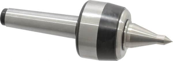 Royal Products - MT3 Taper Shank, 2.33" Head Diam 4,640 Lb Capacity Live Center - 5,000 Max RPM, 1-3/4" Head Length, 1" Point Diam, 1.86" Point Len, 740 Lb Max Workpc, 7-1/16" OAL, 3/8" Tip Diam, Long Point - Exact Tooling