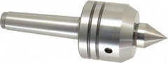 Royal Products - MT3 Taper Shank, 2-3/8" Head Diam 1,640 Lb Capacity Live Center - 5,000 Max RPM, 2.07" Head Length, 1" Point Diam, 1-1/4" Point Len, 500 Lb Max Workpc, 6-13/16" OAL, Changeable Standard Point - Exact Tooling