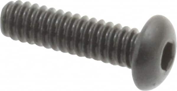 Value Collection - #3-48 UNC Hex Socket Drive, Button Screw - Alloy Steel, Black Oxide Finish, Fully Threaded, 3/8" Length Under Head - Exact Tooling