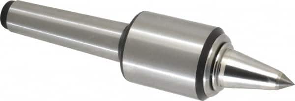 Royal Products - MT3 Taper Shank, 1.7" Head Diam 830 Lb Capacity Carbide Tipped Live Center - 12,000 Max RPM, 2.12" Head Length, 7/8" Point Diam, 1-3/4" Point Len, 180 Lb Max Workpc, 7-23/32" OAL, 3/8" Tip Diam, Long Point - Exact Tooling